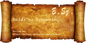 Belász Szeverin névjegykártya